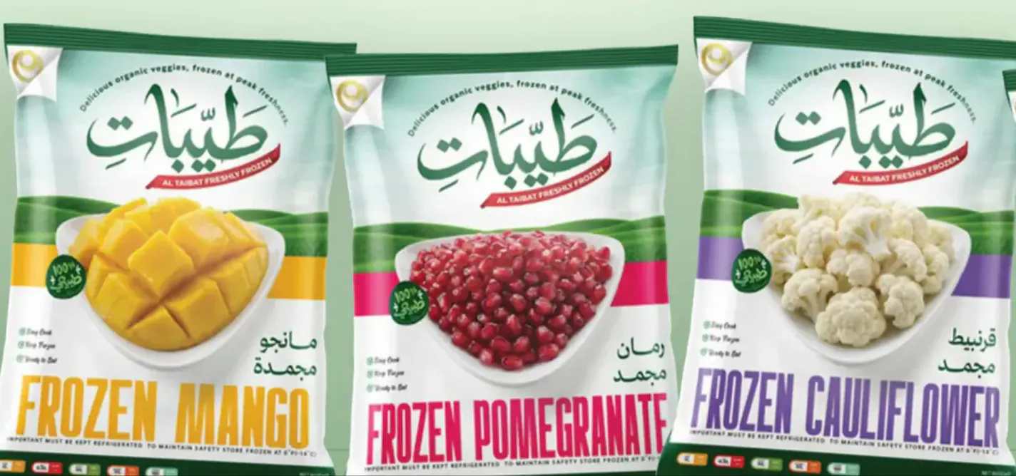 Al Taibat retail packs: mango, pomegranate, cauliflower